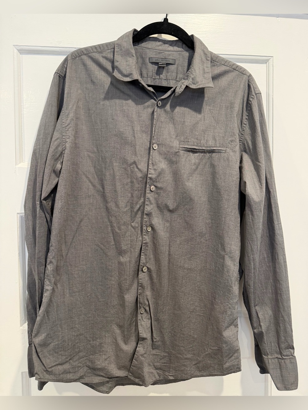 John Varvatos Men's Gray Long-Sleeve Button-Up Shirt